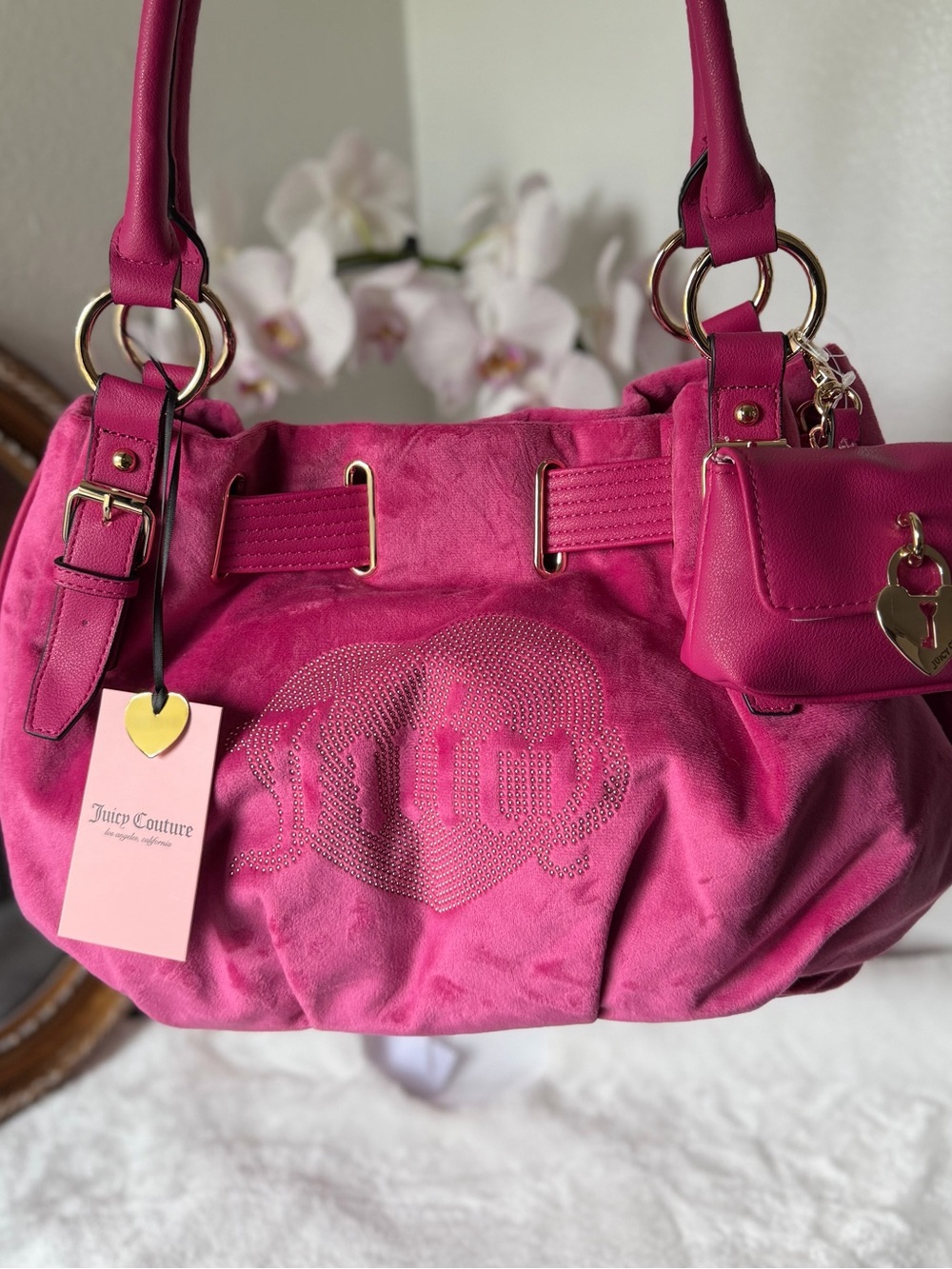 Juicy couture queen couture day dreamer tote bag pink velour y2k Rare